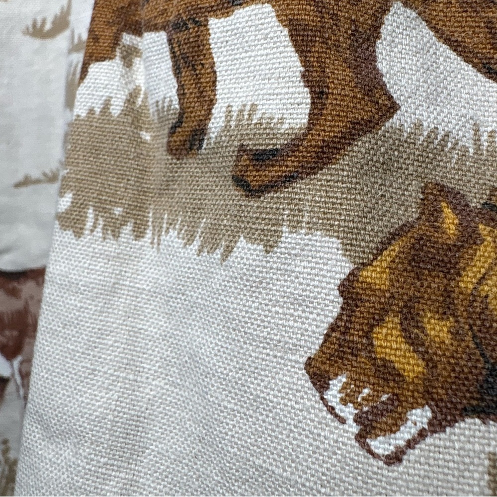 Vintage 1970s Militaires Equipment Safari Animal Print Cotton Utility Jacket - Picture 9 of 9